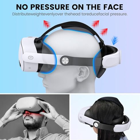 Head Strap for Meta Quest 3S/3/2, Adjustable VR Headset Strap, Knob Adjustable, Pressure Relief VR Headset Accessory,for Better Support&Comfort in Saudi Arabia