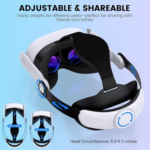 Head Strap for Meta Quest 3S/3/2, Adjustable VR Headset Strap, Knob Adjustable, Pressure Relief VR Headset Accessory,for Better Support&Comfort in Saudi Arabia