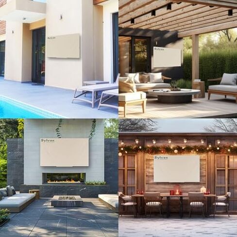 SYLVOX 50" Outdoor Smart TV with Cover, 4K Weatherproof TV for Patio & Backyard, 700-Nit Brightness, IP55 Waterproof, Partial Sun (Patio Series) in Saudi Arabia
