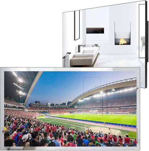 Soulaca 42 بوصة 4K UHD تعمل باللمس مرآة ذكية تلفزيون التلاشي مقاوم للماء IP65 تلفزيون الحمام واي فاي أندرويد ATSC DTV موالف بلوتوث الديكور الإعلان سبا in Saudi Arabia