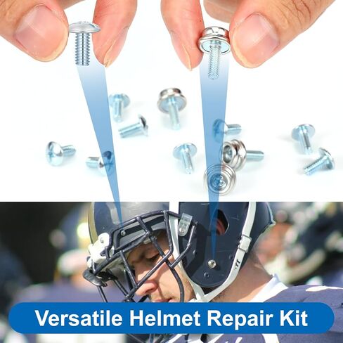 12PCS Helmet Mask Screw Kit Football Helmet Screws Stainless Steel Helmets Visor Repair Kit, Universal Baseball Hardware Replacement Parts Helmets Mask Screw Kits for Football Baseball in Saudi Arabia