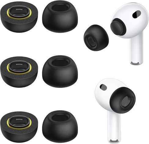 أطراف أذن من إسفنج الذاكرة لأجهزة AirPods Pro 3، ملاءمة آمنة، تحسين إلغاء الضوضاء، أطراف أذن من إسفنج الذاكرة مع صندوق تخزين محمول، طرف أذن بديل (متنوع S/M/L، 3 أزواج) in Kuwait