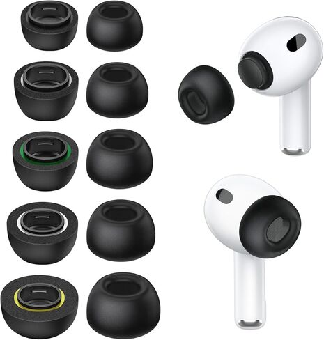 Memory Foam Ear Tips for AirPods Pro 3, Secure Fit, Noise Cancel Improved, Cushiony Memory Foam Tips with Portable Storage Box, Replacement Ear Tip (Assorted S/M/L, 3 Pairs) in Saudi Arabia