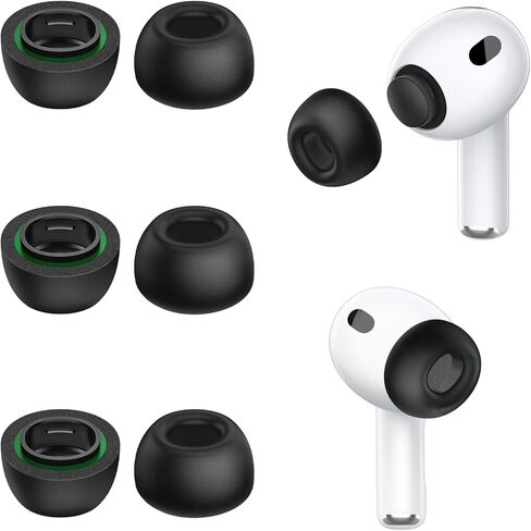 Memory Foam Ear Tips for AirPods Pro 3, Secure Fit, Noise Cancel Improved, Cushiony Memory Foam Tips with Portable Storage Box, Replacement Ear Tip (Assorted S/M/L, 3 Pairs) in Saudi Arabia