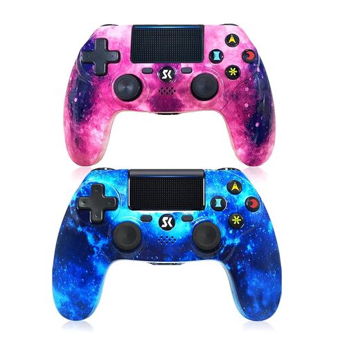 CHENGDAO 2 Pack لوحدة تحكم PS4، وحدة تحكم لاسلكية مضيئة مع 5 أوضاع إضاءة/منفذ USB من النوع C/لوحة لمس توربو/محركات مزدوجة/دوران 6 محاور، متوافق مع PS4/Slim/Pro، والكمبيوتر الشخصي، والهاتف in Kuwait
