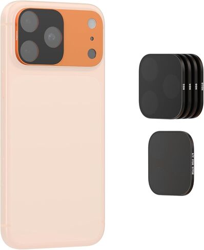 طقم فلتر رذاذ ND وأسود من SmallRig لهاتف iPhone 17 Pro Max، فلاتر عدسات مغناطيسية مع قاعدة تثبيت، فلتر رذاذ أسود 1/4/ND2/ND4/ ND8/ND16/ND32، 6 عبوات، برتقالي- 6075 in Kuwait