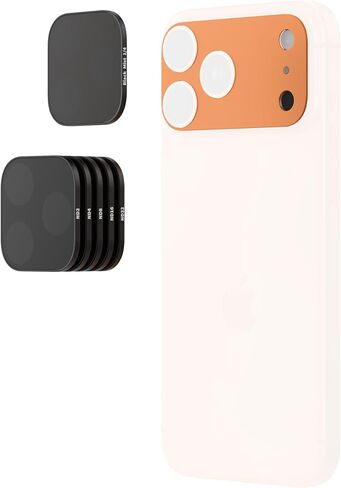 طقم فلتر رذاذ ND وأسود من SmallRig لهاتف iPhone 17 Pro Max، فلاتر عدسات مغناطيسية مع قاعدة تثبيت، فلتر رذاذ أسود 1/4/ND2/ND4/ ND8/ND16/ND32، 6 عبوات، برتقالي- 6075 in Kuwait