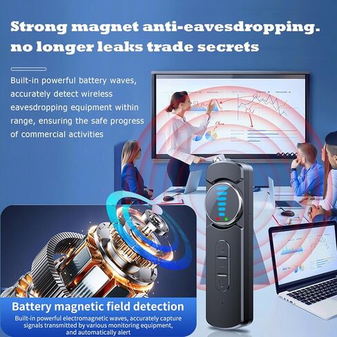 Hidden Camera Detector for Hotels,AI Anti Spy Bug Detector with RF Signal & WiFi Scanner,GPS Tracker Finder & Listening Device Detector,6-in-1 Portable Protector for Travel Home Office Car(Black) in Saudi Arabia