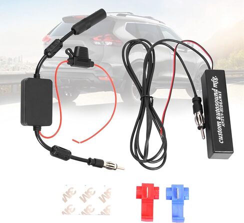 KSaAuto 12V Car Antenna Booster Stereo FM AM Radio Signal Amplifier Amp for Car Vehicle Truck SUV Boat Marine UTV RV Accessories FM Amplifier Audio Radio Stereo Media Head Unit Receiver Hidden Antenna in Saudi Arabia