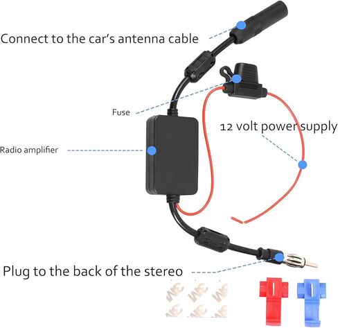 KSaAuto 12V Car Antenna Booster Stereo FM AM Radio Signal Amplifier Amp for Car Vehicle Truck SUV Boat Marine UTV RV Accessories FM Amplifier Audio Radio Stereo Media Head Unit Receiver Hidden Antenna in Saudi Arabia