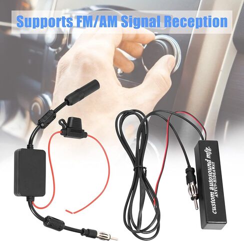 KSaAuto 12V Car Antenna Booster Stereo FM AM Radio Signal Amplifier Amp for Car Vehicle Truck SUV Boat Marine UTV RV Accessories FM Amplifier Audio Radio Stereo Media Head Unit Receiver Hidden Antenna in Saudi Arabia