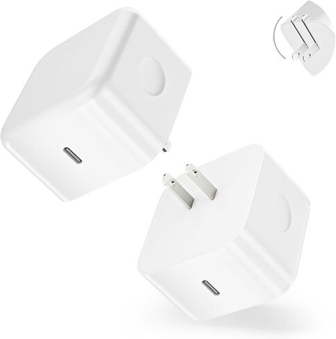 محول كتلة شاحن Apple 17e، 2 حزمة شاحن USB C بقدرة 40 وات، محول طاقة ديناميكي قابل للطي مع قابس iPhone بقدرة 60 وات كحد أقصى لشحن iPhone 17 Pro/17 Air/16 Pro Max/16 Pro/16e/16/15 Pro/15 Plus/15 in Kuwait