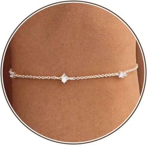 Gold Bracelet-14K Gold Plated Bunny,Daisy,Star,Flower, Bracelet Cute Link Bracelet for Women Gifts in Saudi Arabia