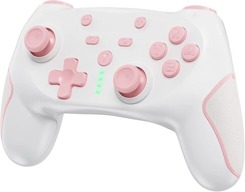 وحدة تحكم Matbip Wireless Pro للتبديل/التبديل 2/Switch Lite/Switch OLED، وحدة تحكم لاسلكية للتبديل مع زرين خلفيين، 3 مستويات TURBO قابلة للتعديل (وردي) in Saudi Arabia