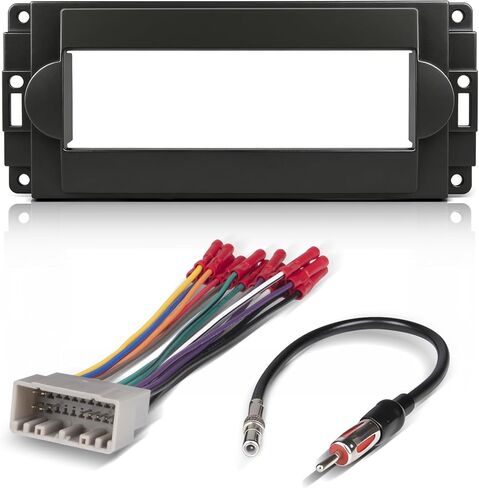 NuIth Single Din Radio Installation Dash Kit W/Radio Wiring Harness for 2005-2007 Chrysler 300C /Dodge Ram Charge Dokata/Jeep Cherokee, Single Din Radio Mounting Plate for Factory Radio Mounting in Saudi Arabia