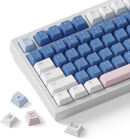 أغطية مفاتيح dokodoko Dream Bunny - PBT Cherry Profile، Dye-Sub، 168 مفتاحًا، مجموعة باستيل لطيفة بسيطة للوحات المفاتيح الميكانيكية in Saudi Arabia