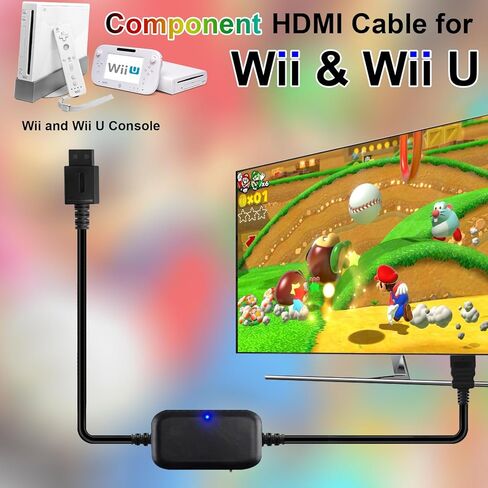 Herfair Wii to HDMI Adapter, 2026 Upgraded Component Signal Video Cable, 1080P Upscaler Full HD Output Compatible with Wii, Wii U, HDTV, Monitor & Supports All Wii Display Modes in Saudi Arabia