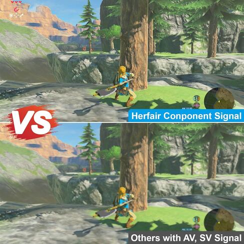 Herfair Wii to HDMI Adapter, 2026 Upgraded Component Signal Video Cable, 1080P Upscaler Full HD Output Compatible with Wii, Wii U, HDTV, Monitor & Supports All Wii Display Modes in Saudi Arabia