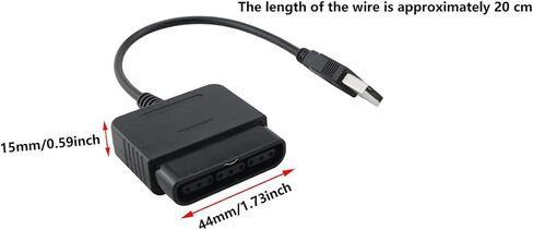 محول وحدة تحكم الألعاب JianLing PS2 إلى وحدة تحكم USB، محول أحادي الأطراف، أجزاء فضفاضة، كابل تمديد وحدة تحكم 46 مم لوحدة تحكم PS3 وأجهزة الكمبيوتر باللون الأسود in Saudi Arabia