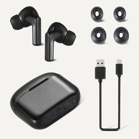 Amazon Basics Bluetooth Headphones True Wireless Earbuds IPX4Waterproof, in-Ear w/Mic,Charging Case, Black in Saudi Arabia