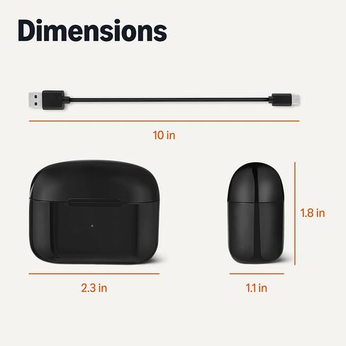Amazon Basics Bluetooth Headphones True Wireless Earbuds IPX4Waterproof, in-Ear w/Mic,Charging Case, Black in Saudi Arabia