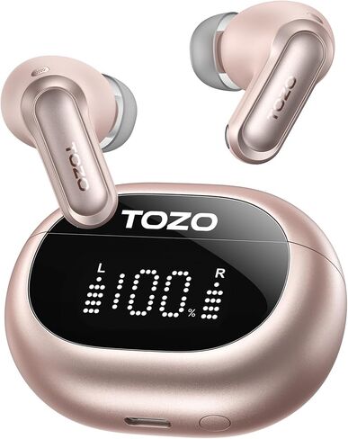 TOZO NC20 Pro Active Noise Cancelling Wireless Earbuds with Smart Touch Screen, LDAC Hi-Res Audio, Stereo Bass, 6 Mics AI Call Ear Buds, 80H Playtime, IPX8 Waterproof, 32 EQ via App, Wireless Charging in Saudi Arabia