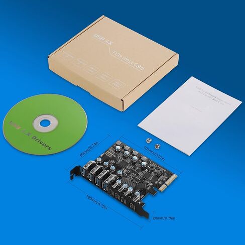 8-Port PCIe to USB3.2 Card Expansion 20Gbps 8 Ports 1 Type-C X 4 & 1 TypeA Splitter Adapter UsbC Controller Interface Ultra-Fast Expansion in Saudi Arabia