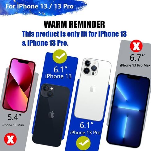 [حافظة بطارية إصدار جديد لهاتف iPhone 13/13 Pro، حافظة شاحن بطارية ممتدة قابلة لإعادة الشحن بقدرة 5000 مللي أمبير في الساعة، أضف 100% عصير إضافي (6.1 بوصة) أسود in Kuwait