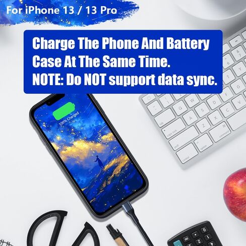 [حافظة بطارية إصدار جديد لهاتف iPhone 13/13 Pro، حافظة شاحن بطارية ممتدة قابلة لإعادة الشحن بقدرة 5000 مللي أمبير في الساعة، أضف 100% عصير إضافي (6.1 بوصة) أسود in Kuwait