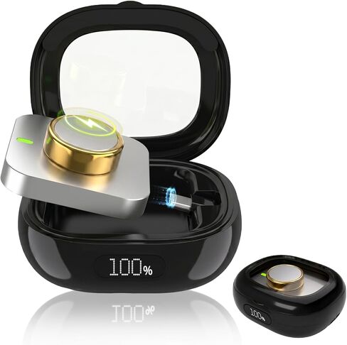حافظة شحن لاسلكية لهاتف Oura Ring Gen 3 و4، شاحن سفر محمول بقدرة 2000 مللي أمبير في الساعة مع شاشة LED ونافذة شفافة، ما يصل إلى 15 عملية شحن كاملة، تناسب in Kuwait