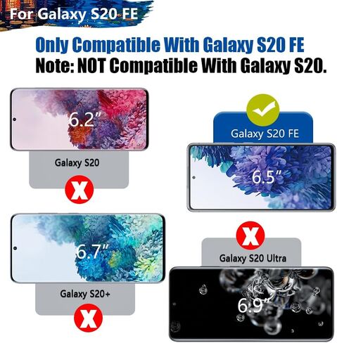 Sitong [حافظة بطارية مطورة لهاتف Samsung Galaxy S20 FE 5G، حافظة شاحن بطارية ممتدة قابلة لإعادة الشحن بقدرة 5000 مللي أمبير في الساعة، أضف 100% عصير إضافي (6.5 بوصة) أسود in Kuwait