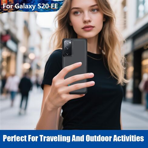 Sitong [حافظة بطارية مطورة لهاتف Samsung Galaxy S20 FE 5G، حافظة شاحن بطارية ممتدة قابلة لإعادة الشحن بقدرة 5000 مللي أمبير في الساعة، أضف 100% عصير إضافي (6.5 بوصة) أسود in Kuwait