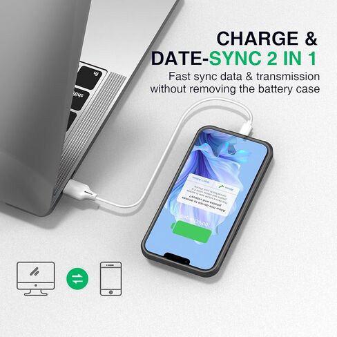 حافظة بطارية لهاتف iPhone 14 Pro Max/14 Plus/13 Pro Max/12 Pro Max، حافظة قابلة لإعادة الشحن مصنوعة من مادة TPU الناعمة المضادة للانزلاق نحيفة 8000 مللي أمبير في الساعة 15 وات صندوق عصير شحن سريع لهاتف 12/13/14 Pro Max/14 Plus 6.7 بوصة - أسود in Kuwait