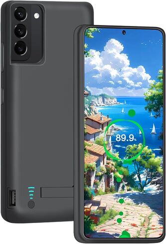 [جراب بطارية 2026 جديد لهاتف Samsung Galaxy S22+، حافظة شاحن بطارية ممتدة قابلة لإعادة الشحن بقدرة 5000 مللي أمبير في الساعة، أضف 100% عصير إضافي (6.6 بوصة) أسود in Kuwait