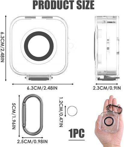 Smart Ring Charger Protective Case,Compatible with Oura Ring Gen 4 Charger, Clear Cover for Travel, Daily Use & Storage,for Owners,with Carabiner, Only Protective Cases (Grey) in Saudi Arabia