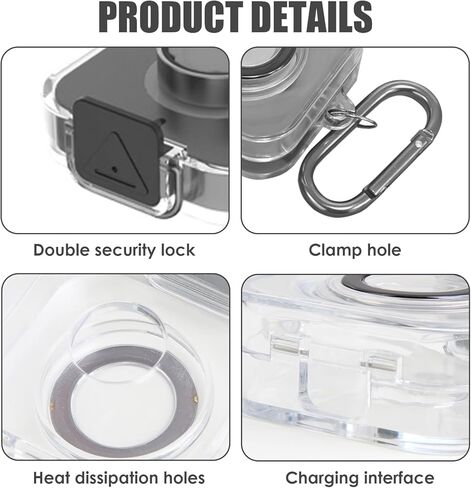 Smart Ring Charger Protective Case,Compatible with Oura Ring Gen 4 Charger, Clear Cover for Travel, Daily Use & Storage,for Owners,with Carabiner, Only Protective Cases (Grey) in Saudi Arabia