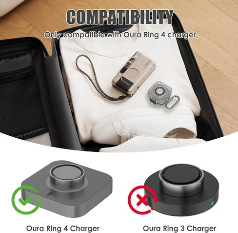 Smart Ring Charger Protective Case,Compatible with Oura Ring Gen 4 Charger, Clear Cover for Travel, Daily Use & Storage,for Owners,with Carabiner, Only Protective Cases (Grey) in Saudi Arabia
