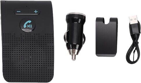 Tangxi Bluetooth Car Speaker, Bluetooth in Car Speakerphone, Handsfree Auto Speaker for Cell Phone, Support 2 Phones Connected, Vibration & Voice Broadcast, with Visor Clip in Saudi Arabia