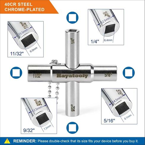 Sillcock Key and Radiator Key Set (6-Piece) - Includes 2 Water Meter Keys & 4 Bleeder Valves for 1/4, 9/32, 5/16, 11/32 Inch Outdoor Faucets, Spigots, and Radiators - Home & Commercial in Saudi Arabia
