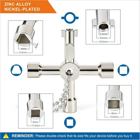 Sillcock Key and Radiator Key Set (6-Piece) - Includes 2 Water Meter Keys & 4 Bleeder Valves for 1/4, 9/32, 5/16, 11/32 Inch Outdoor Faucets, Spigots, and Radiators - Home & Commercial in Saudi Arabia