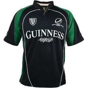 Guinness Black and Green Short Sleeve Performace Rugby Shirt