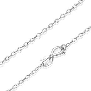 SEA OF ICE Sterling Silver 1mm Thin Delicate Flat Cable Chain Necklace, All Size 14-36 inch