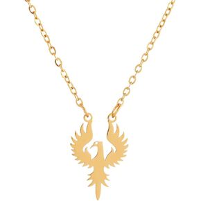 Stainless Steel Phoenix Fire Bird Necklace Lucky Bird Jewelry Gift in Kuwait
