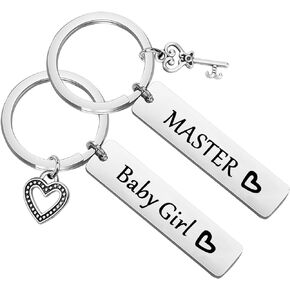 KUIYAI Funny Valentine Gift Couple Gift Girl Master Keychain Set Gift Smutty Gift Master Slave Gift For Boyfriend Girlfriend