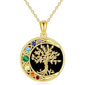 Triple Moon/Celtic Knot/Lotus/Ankh Cross Necklace for Women Sterling Silver Celtic Knot Heart Pendant Abalone Shell Ankh Cross Jewelry Christmas Birthday Gifts for Girls