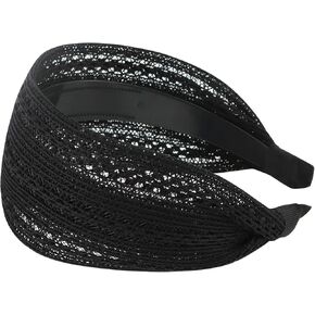 Boho Headbands for Women, Non-slip Wide Headbands Large Head Bands for Women's Hair, Thick Headbands with Teeth Fashion Hairbands Hair Accessories for Women Girls (Black) in Kuwait