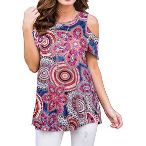 قمصان نسائية من Viracy ذات كتف بارد وأكمام قصيرة كاجوال من الزهور in Kuwait