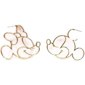 Silver Plated Black Gold Hidden Mouse Drop Earrings Cute Bow Detail Girls Dangle Earring Large Hoop Earrings Asymmetry Animal Earrings