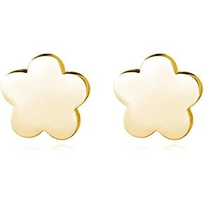 Reffeer Solid 925 Sterling Silver Plum Blossom Flower Stud Earrings for Women Girls Small Flower Stud Earrings Helix Piercing