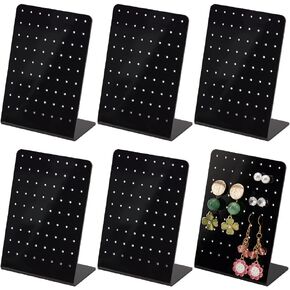PH PandaHall 6 Pack 72 Holes Acrylic Earring Holders L-Shaped Earrings Ear Studs Display Stands Jewelry Showcase Earring Stand Organizer Jewelry Rack Display for Retail Show Personal 3.1x2.4x3.7 Inch